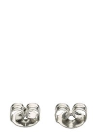 Srebrni metalni ear cuffovi s uvijenim dizajnom, glatkim površinama i dva petlje na svakom komadu. Jednostavan, minimalistički oblik.