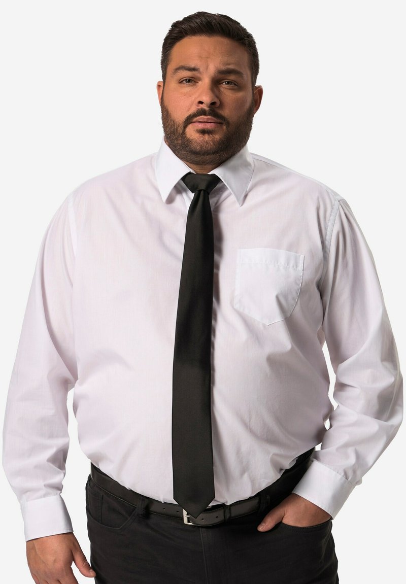 Men Plus Camicia snow white/bianco