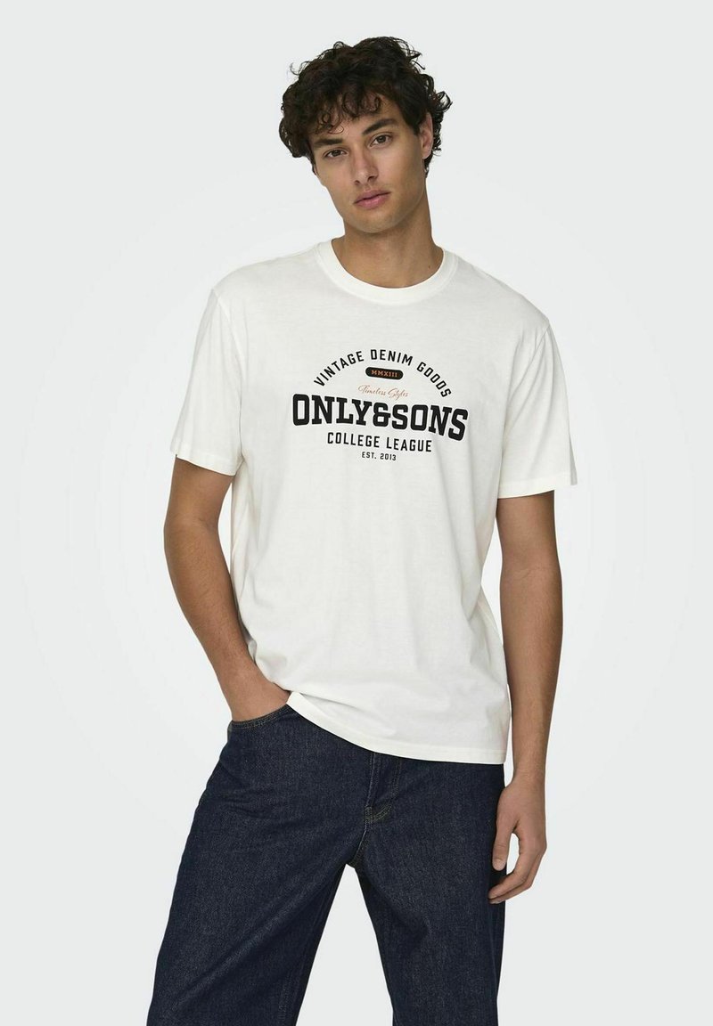 Only & Sons Camiseta estampada - cloud dancer