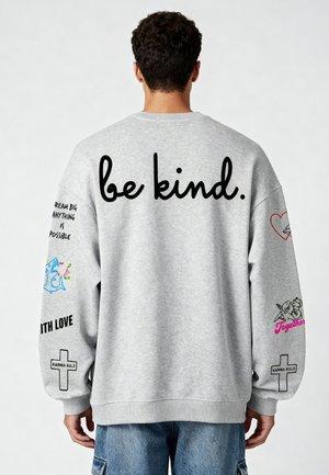 TATTOO BE KIND EMBROIDERY UNISEX - Sweatshirt - mottled grey