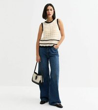 New Look CREAM OPEN KNIT - Top - off white