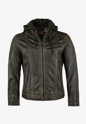 Redpoint DORAN/M - Lederjacke - schwarz orange