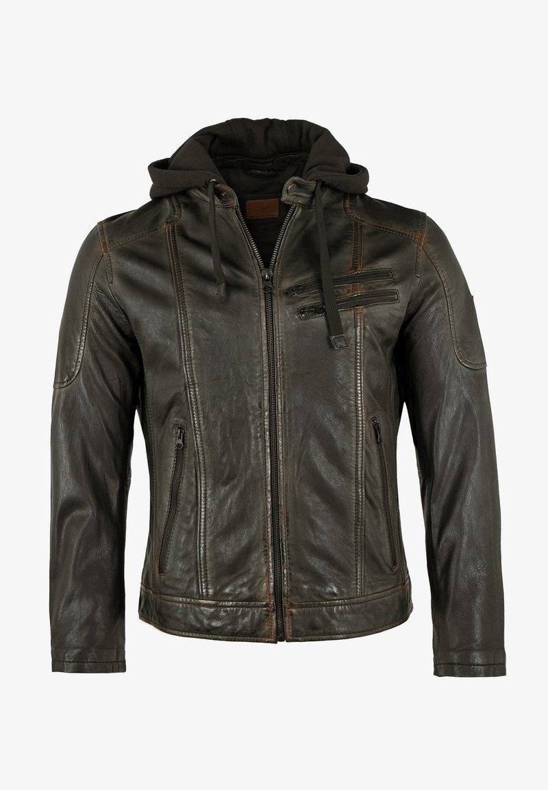 Redpoint DORAN/M - Lederjacke - schwarz orange