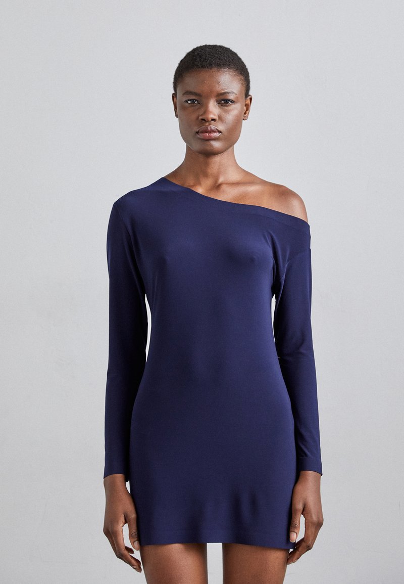 Norma Kamali LONG SLEEVE DROP SHOULDER MINI DRESS - Robe de soirée - true navy