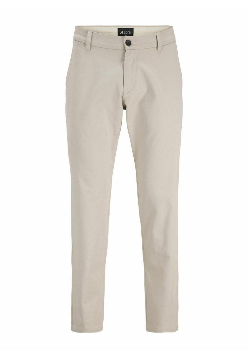 aprel REGULAR FIT - Trousers - silver lining/beige - Zalando