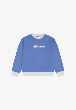 Svetlo modra majica z dolgimi rokavi z belim ovratnikom, manšetami in spodnjim robom, z belo nalepko »ellesse« na sredini prsnega koša.