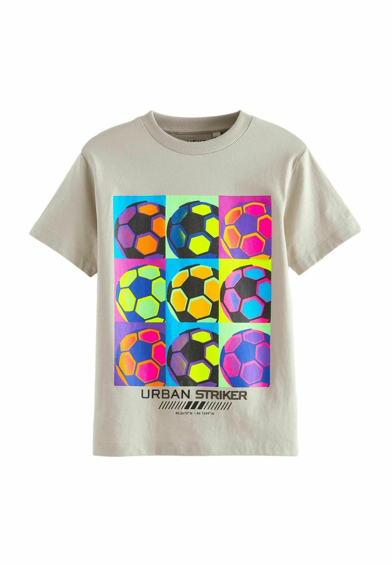 Next SHORT SLEEVE GRAPHIC  REGULAR FIT - Triko s potiskem - stone neon football