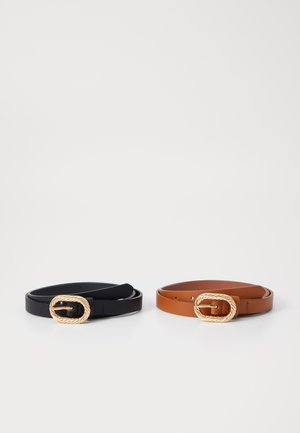 2 PACK - Bælter - black/cognac