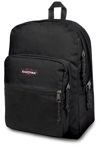 Sac à dos Eastpak noir avec une poche avant texturée, des doubles zips et une poignée supérieure. Fabriqué en tissu durable, conçu avec une forme structurée.