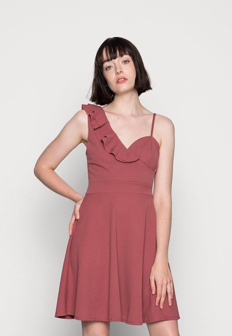 WAL G. JOLENE ASYMMETRIC SKATER DRESS Jerseykleid dark blush pink/pink Zalando.at
