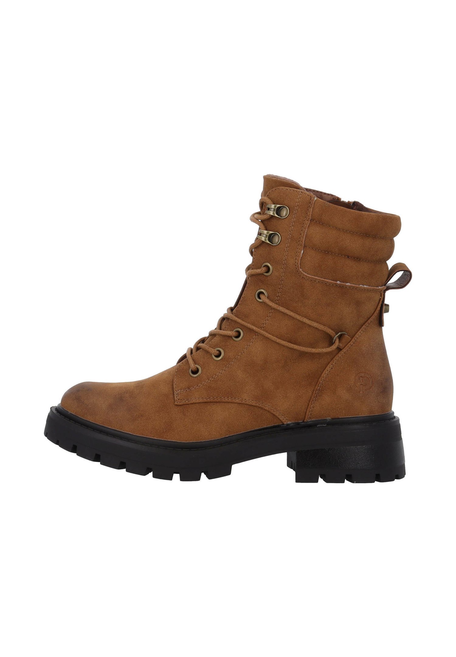 Botines Mujer Nasolia Piel Sintética - Con Cordones Y Cadena Decorativa, Suela TPR, Marrón Talla 40