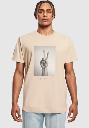 PEACE SIGN  - Camiseta estampada - sand