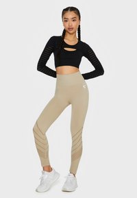 SQUATPROOF RUNNER SEAMLESS HIGH WAISTED  - Tajice - beige
