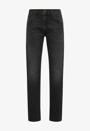 Mustad denim teksad, sirge säärega, klassikaline viie taskuga disain, peen kulumine ning tikitud detailid taskutel.