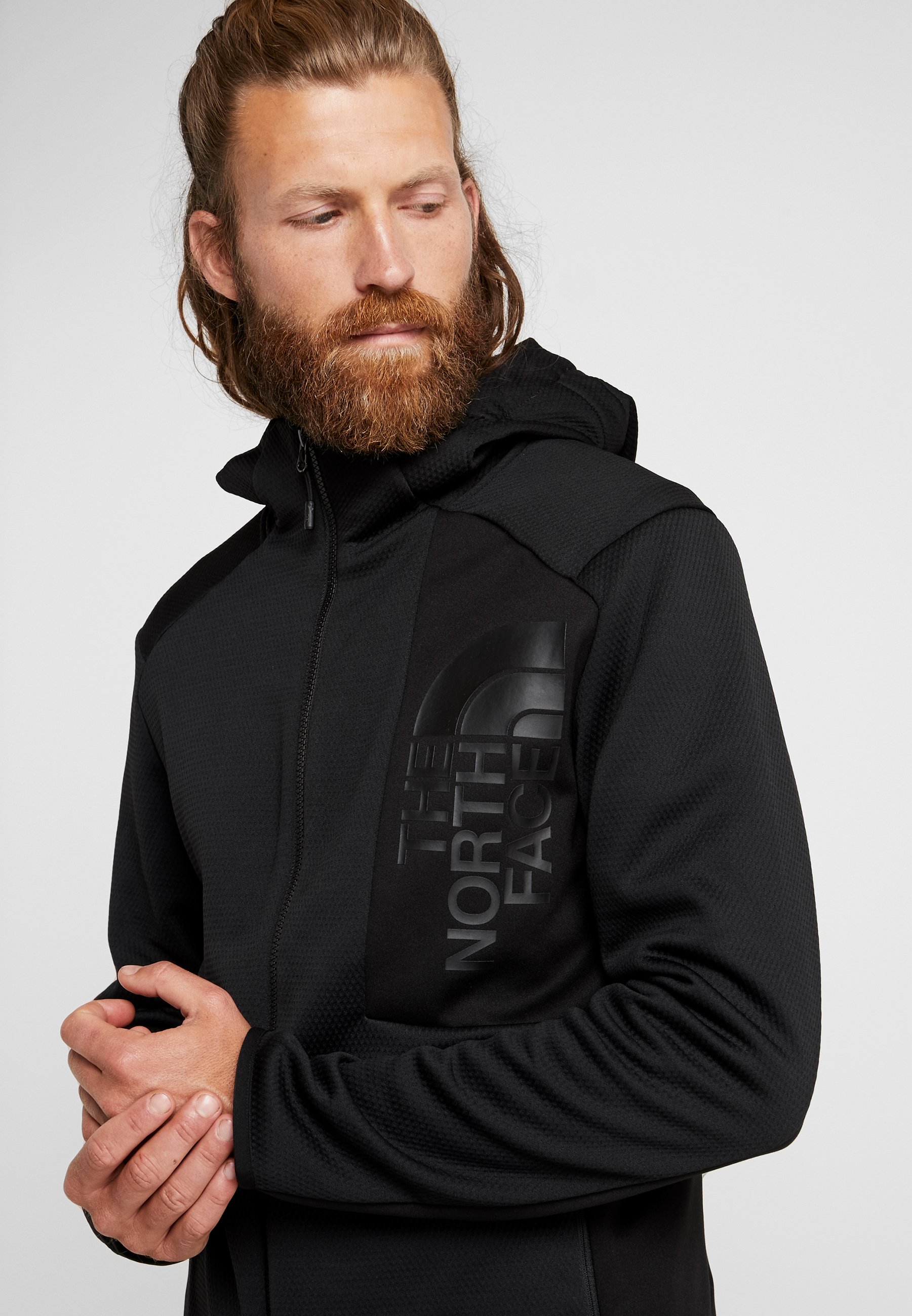 The North Face MERAK HOODY Fleecejas blackZwart THE NORTH FACE MERAK OUTDOOR FLEECE VEST ZWART HEREN