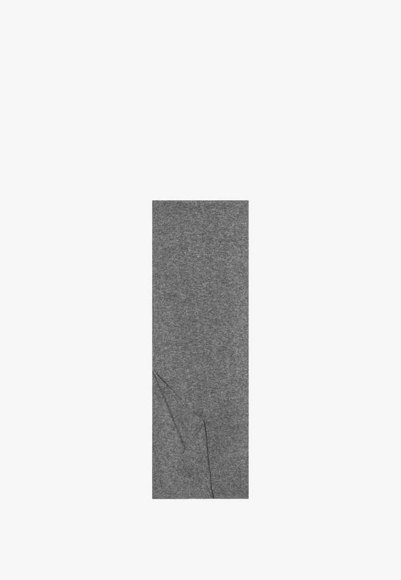 Gray fabric with a smooth texture, folded with a diagonal edge, resembling a blanket or scarf. Simple design without additional patterns or accents.