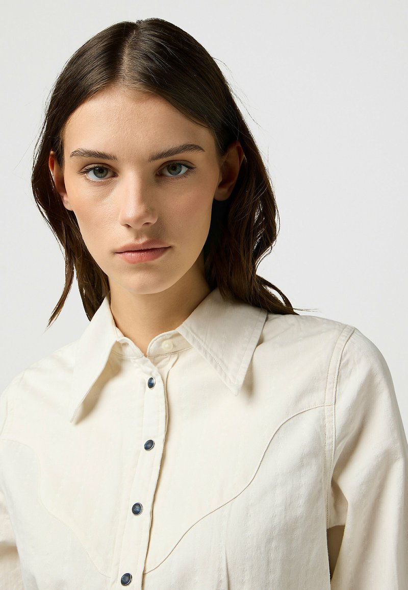 Chemise Femme Wrangler Pintuck - Taille S - Couleur Homestead Haze (bleu) - Manches Longues Pression