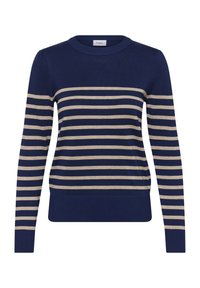 Nevybrané, navy peony greige stripe