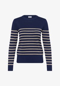 Unselected, navy peony greige stripe