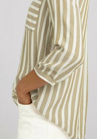 TOM TAILOR Bluse - khaki offwhite stripe