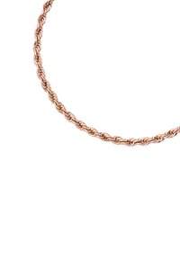 Collar de cuerda retorcida en oro rosa, con una textura metálica suave y un grosor uniforme a lo largo del diseño.