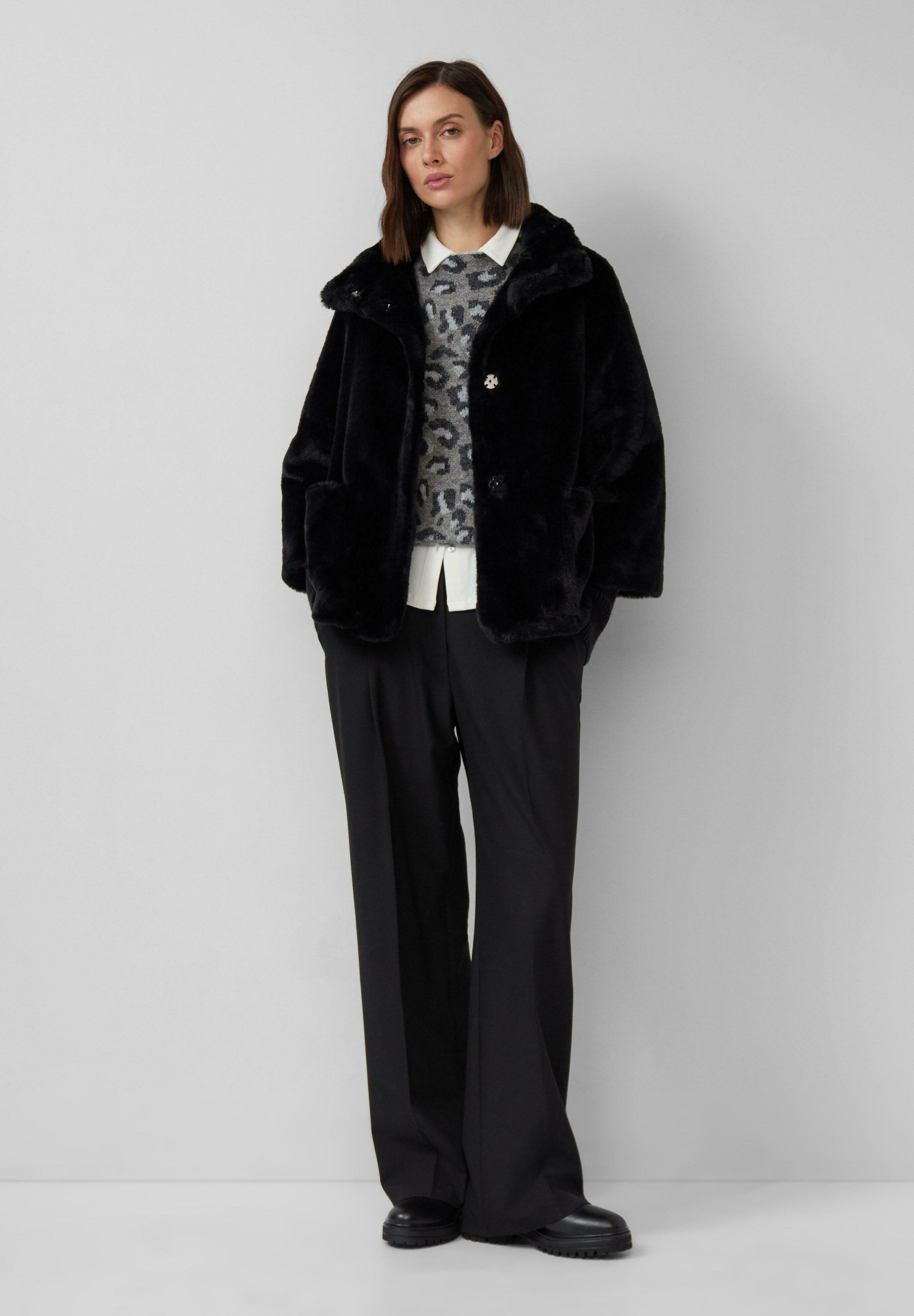 s.Oliver BLACK LABEL MANSCHETTEN - Winter jacket - schwarz/black