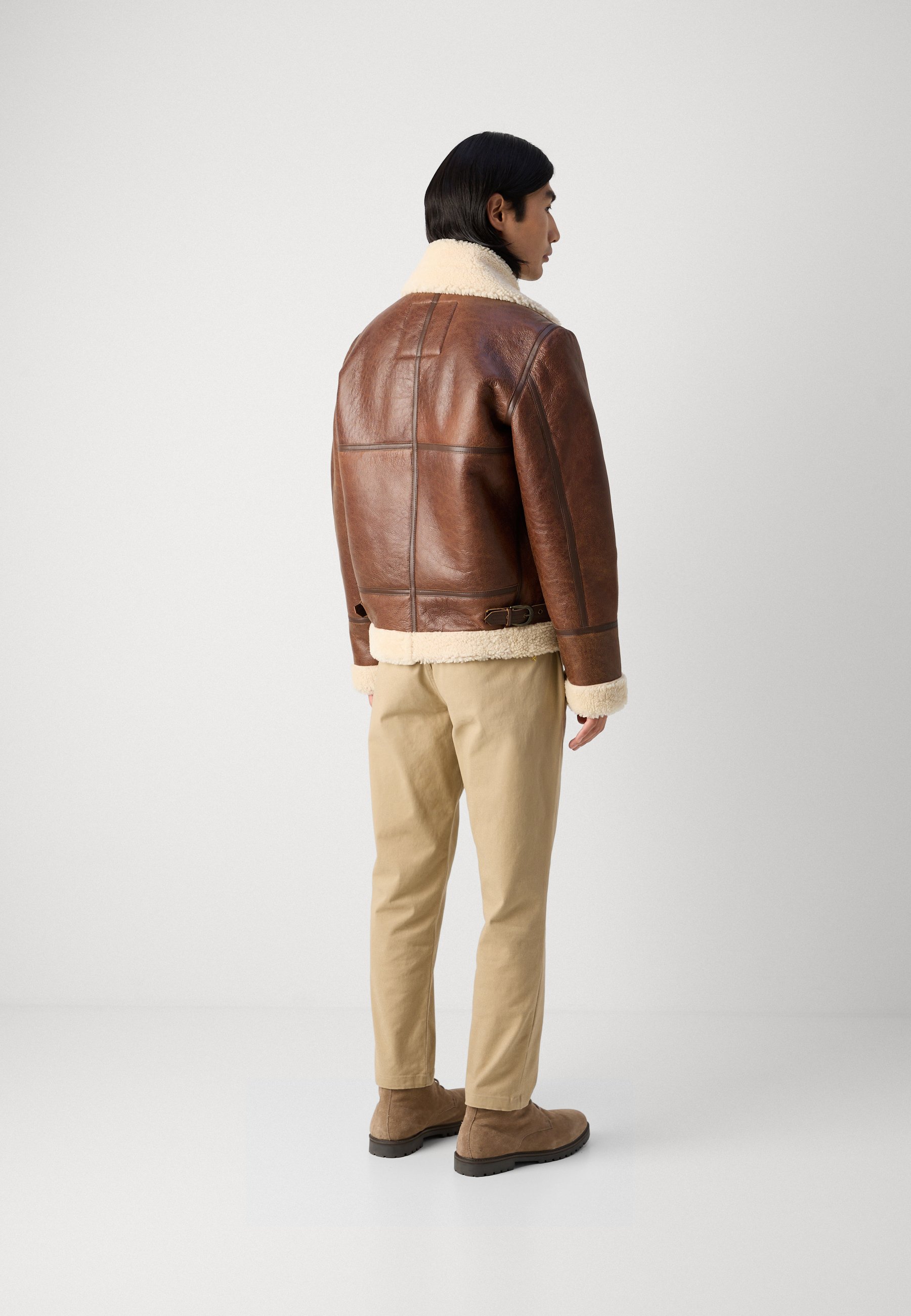 Schott Leather jacket - moka/brown - Zalando.co.uk