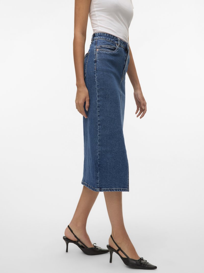 Jupe midi en jean - Bleu foncé - Femme - FR