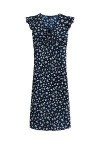 FLORAL PRINT TIE NECK MIDI - Jurk - blue pattern