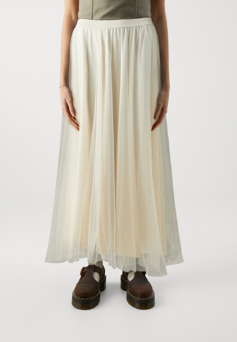 VILA - VITYL PLAIN MIDI SKIRT - A-line skjørt - eggnog, Forstørre