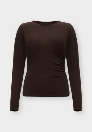 ONLY, ONLGLAMOUR RUCHING TOP - Longsleeve - bracken