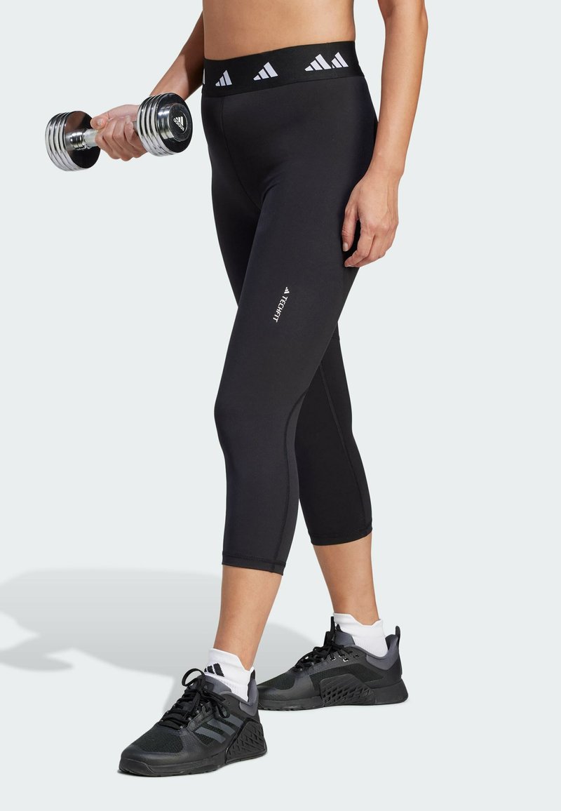 adidas Performance TECHFIT CAPRI - Leggings - black white