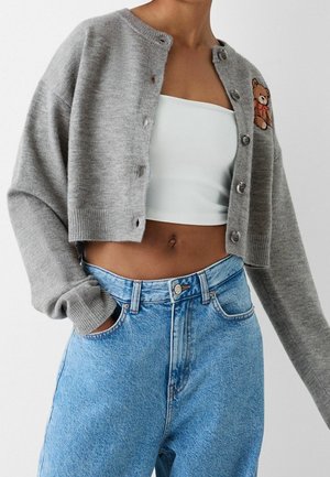 Strickjacke - mottled grey