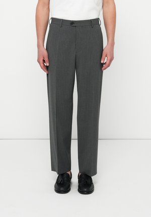 SLHRELAXED LIAM PINSTRIPE  - Pantalones - medium grey melange