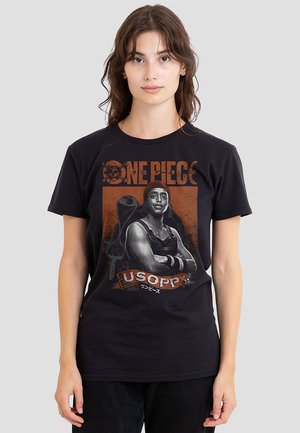 ONE PIECE USOPP ETCHED PORTRAIT - Print T-shirt - black