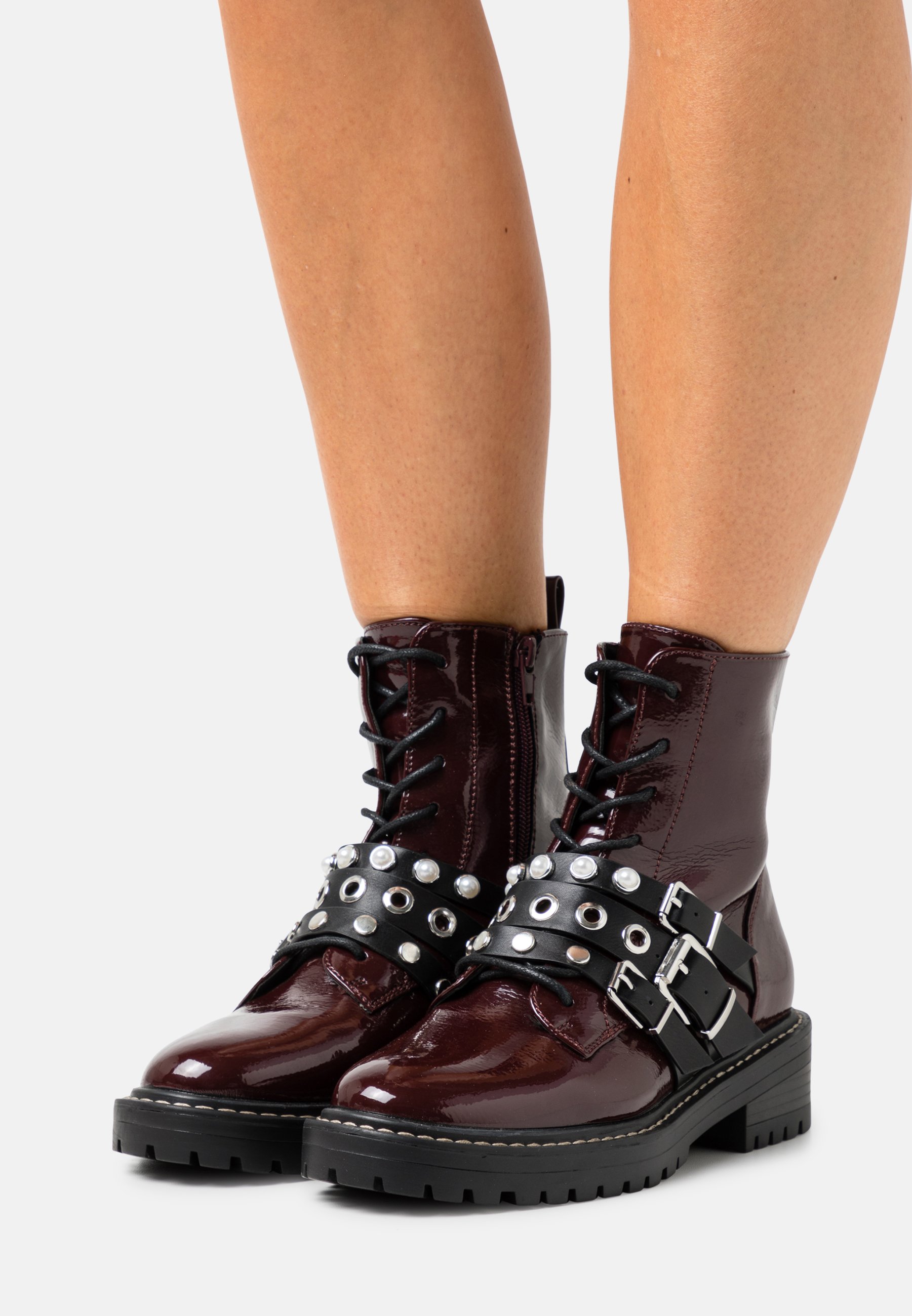 ONLY SHOES ONLBOLD LACE UP BOOT - Botines con cordones - bordeaux/burdeos -  Zalando.es