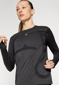 ASICS ROAD SEAMLESS TOP - Long sleeved top - performance black/carrier grey