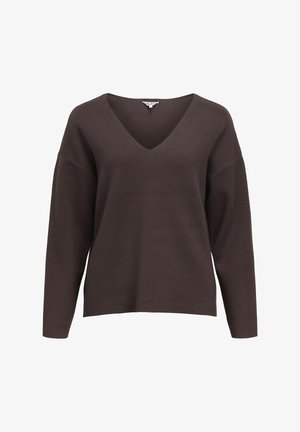Object, OBJREYNARD V-NECK PULLOVER E AW FAIR 23 - Pullover - seal brown