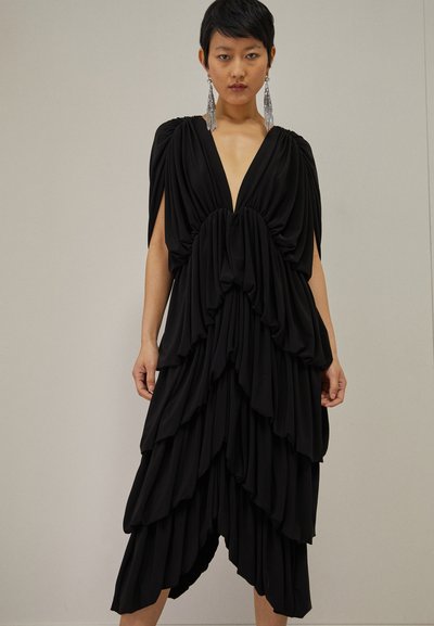 Norma Kamali TIERED - Robe en jersey - black