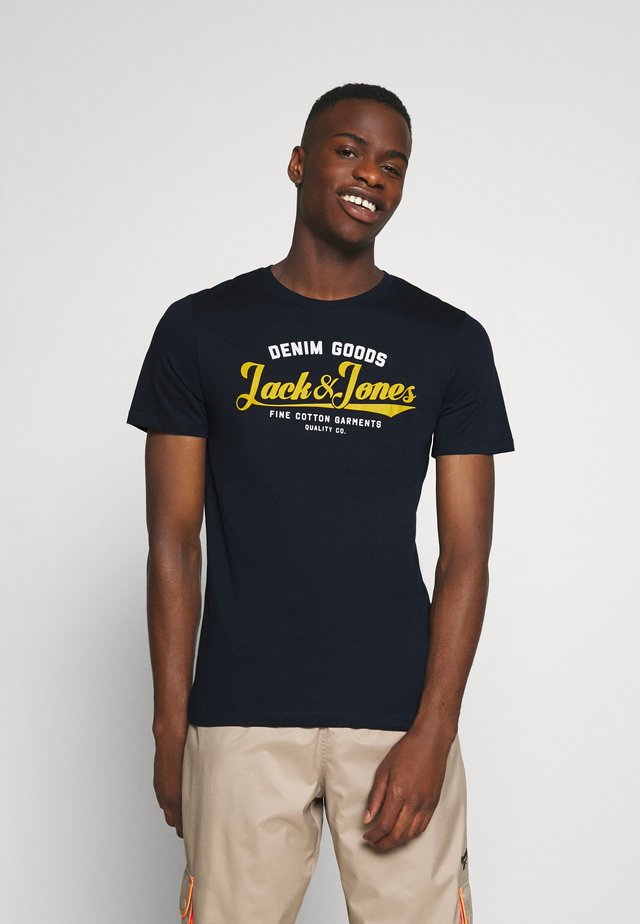 JJELOGO TEE - T-shirt imprimé - navy blazer