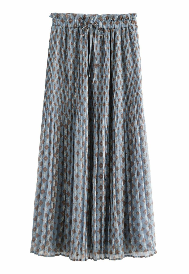 Next REGULAR FIT - PRINTED MIDI - Plisovaná sukně - blue
