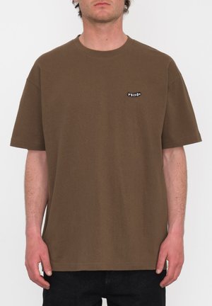 Maglietta Uomo Volcom Stone Blank BSC SST – Colore Verde Mare, Cotone Biologico, Ricamo A Contrasto