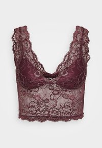 ONLCHLOE GLITTER BRA - Bustier - winetasting/silver-coloured