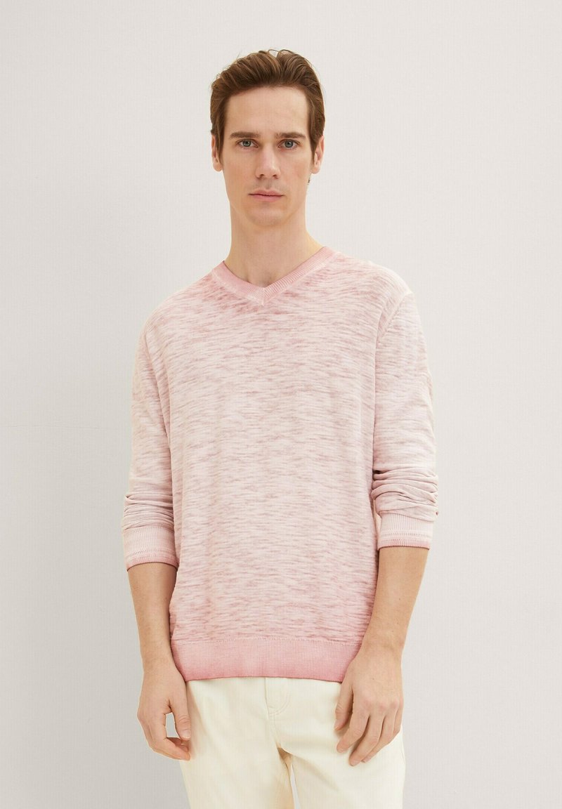 TOM TAILOR MIT VAUSSCHNITT Strickpullover velvet rose/rosa