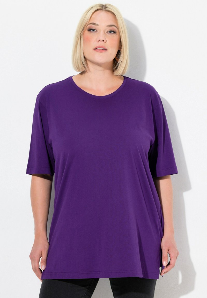 Ulla Popken PLUS SIZE BASIC SHORT SLEEVE TEE  - T-Shirt basic - deep violet