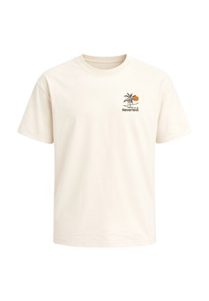Neverless, HERREN T-SHIRT - TAKE ME TO PARADISE - OVERSIZED RELAXED FIT - Print T-shirt - hell-beige