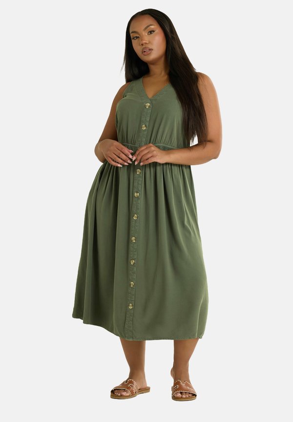 BUTTON THROUGH CHAMBRAY  - Jeanskleid - khaki