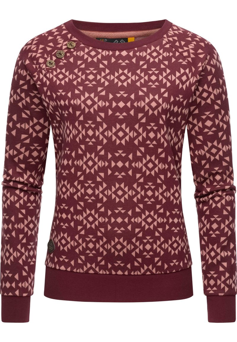 Ragwear - RUNDHALS DARRIA AZTEC - Gornji dio trenirke - wine red, Povećaj