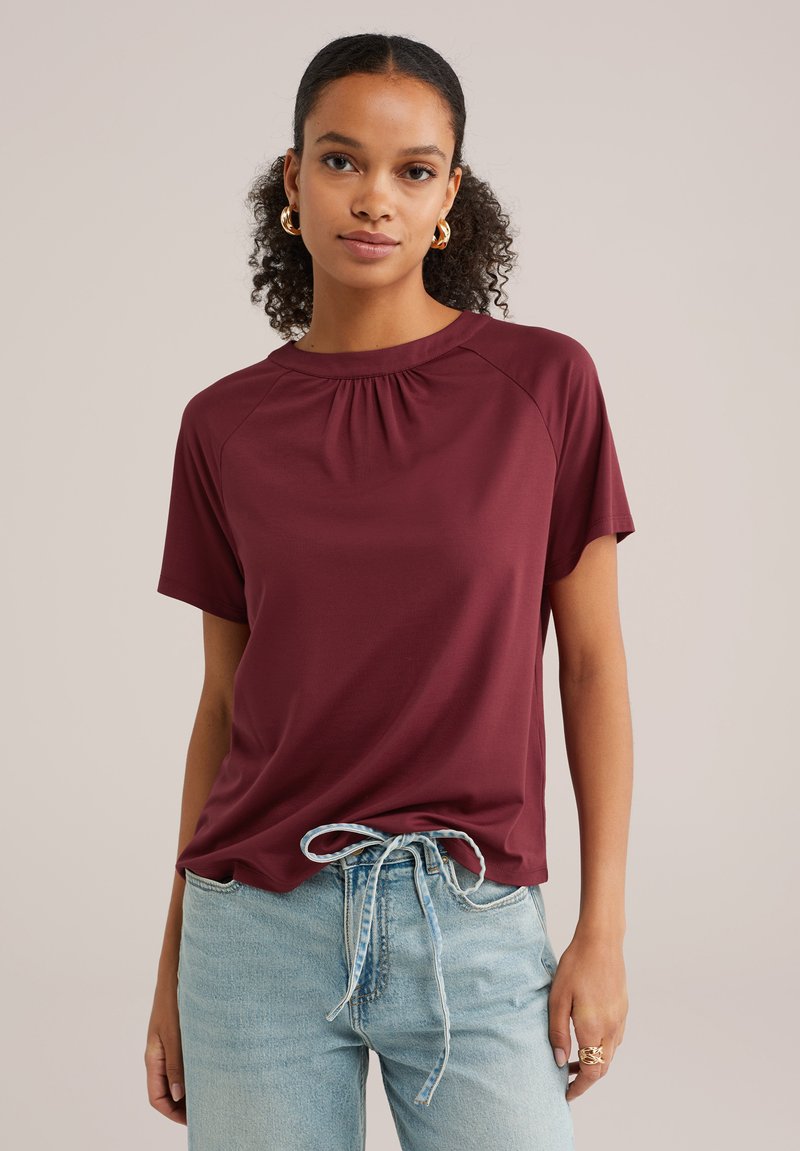 WE Fashion Marškinėliai su spaudiniu - vintage red