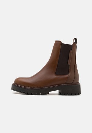 PHIA - Platform ankle boots - cognac